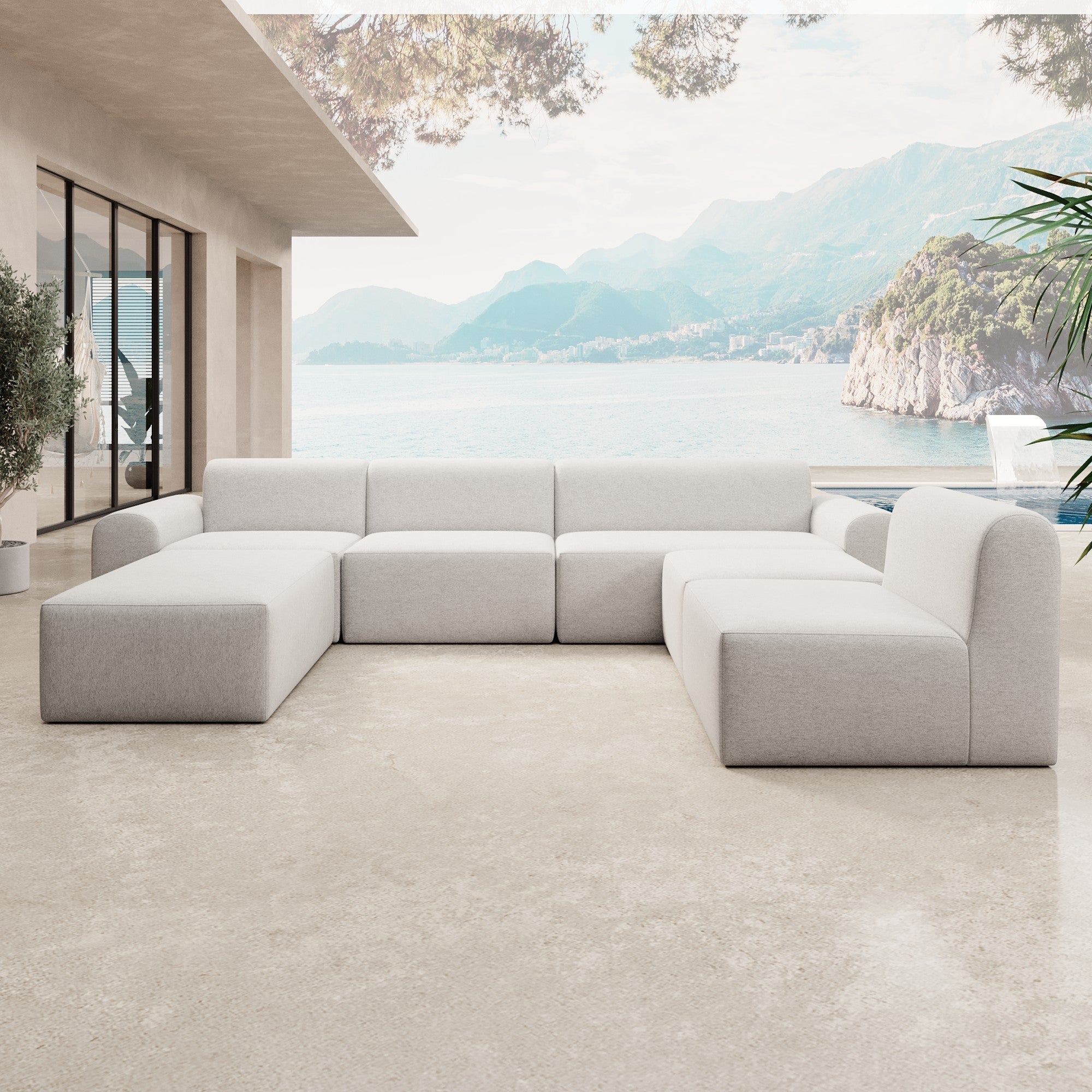Luxuriöses Modulares Gartensofa Relax U-Form – Wetterfestes Outdoor Lounge Set