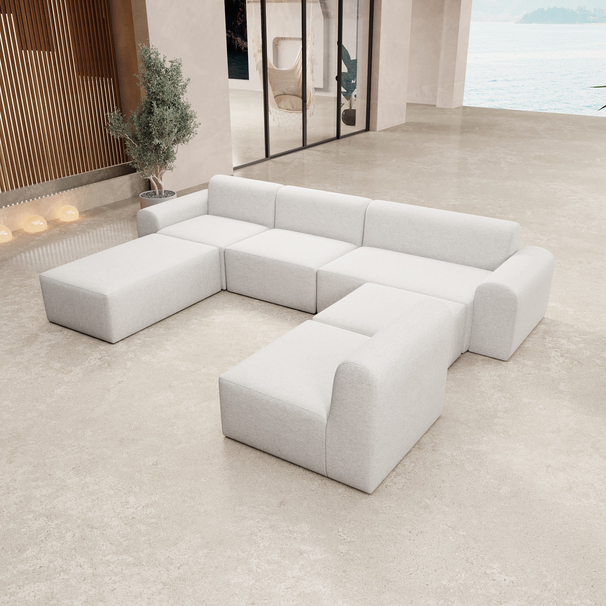 Luxuriöses Modulares Gartensofa Relax U-Form – Wetterfestes Outdoor Lounge Set