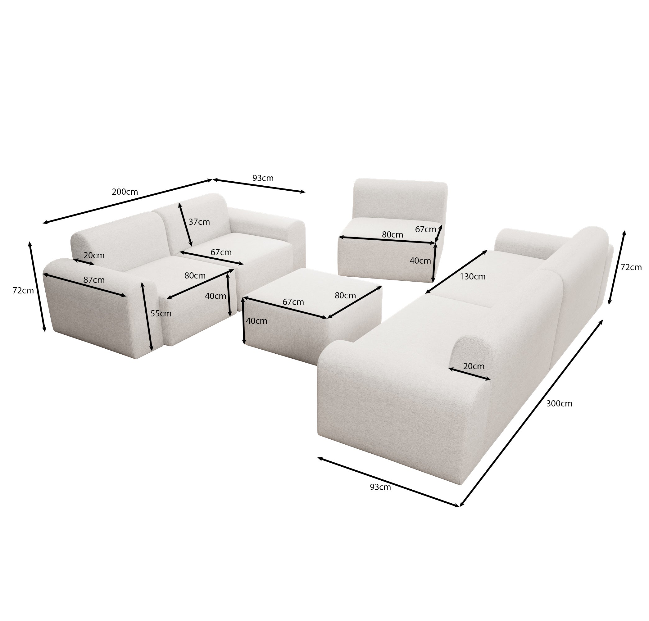 Luxuriöses Modulares Gartensofa Lounge Set – Entspannung Pur für Draußen