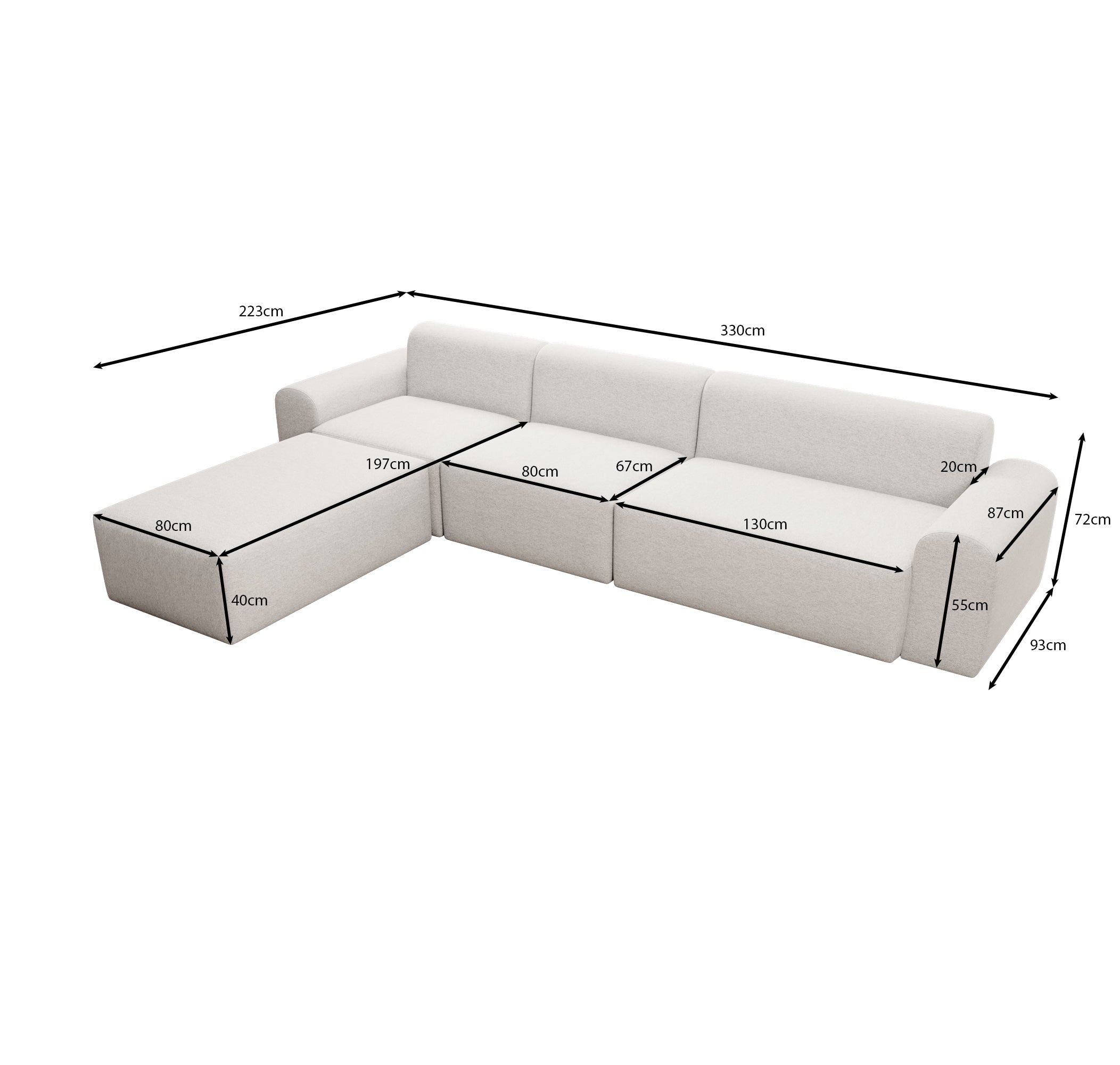Modulares Gartensofa Relax Ecklounge – Komfortable Outdoor-Oase mit Beistellhocker