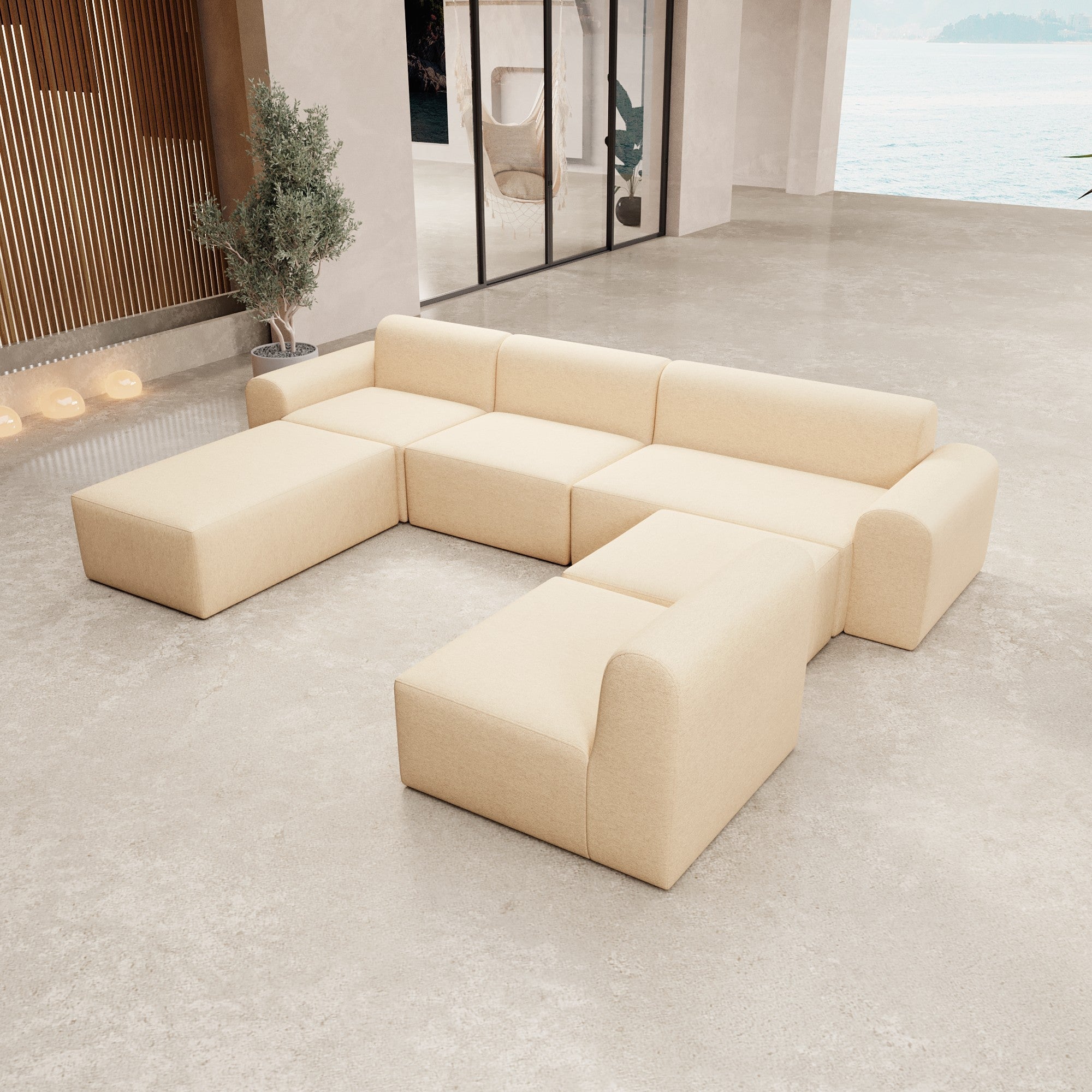 Luxuriöses Modulares Gartensofa Relax U-Form – Wetterfestes Outdoor Lounge Set