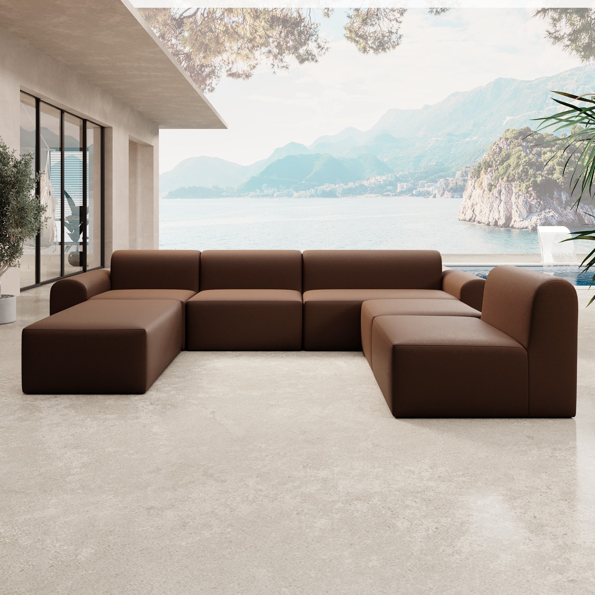 Luxuriöses Modulares Gartensofa Relax U-Form – Wetterfestes Outdoor Lounge Set