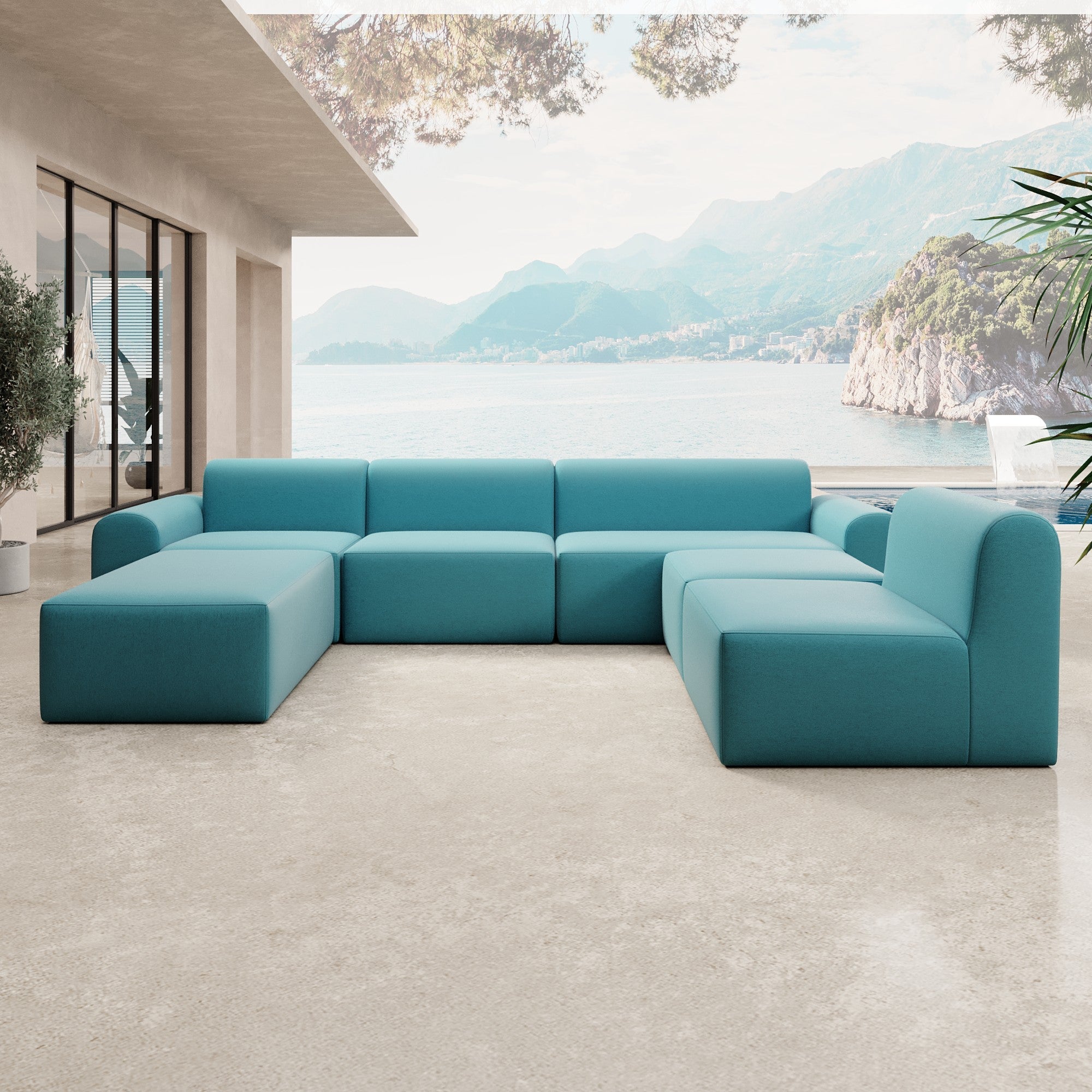 Luxuriöses Modulares Gartensofa Relax U-Form – Wetterfestes Outdoor Lounge Set