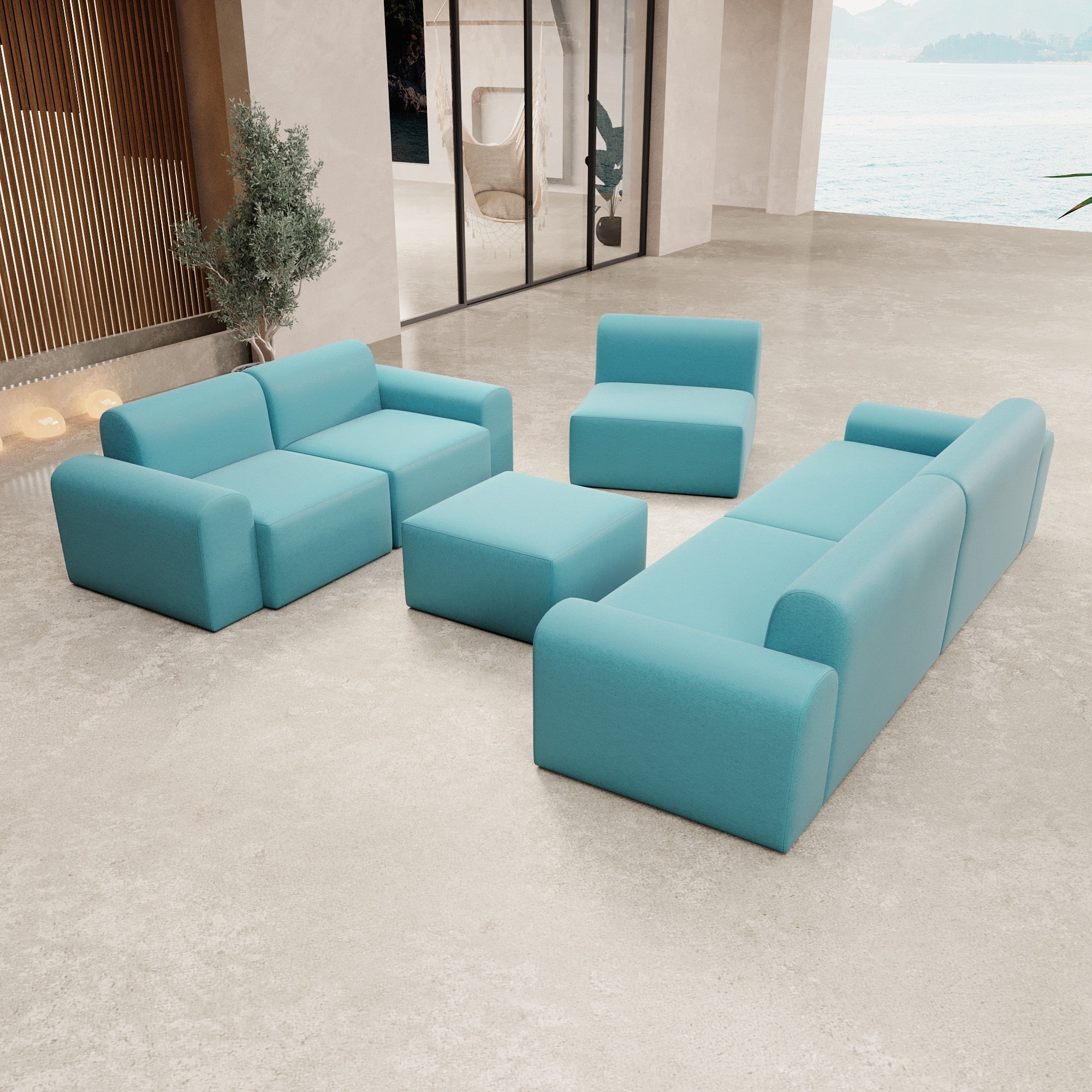 Luxuriöses Modulares Gartensofa Lounge Set – Entspannung Pur für Draußen