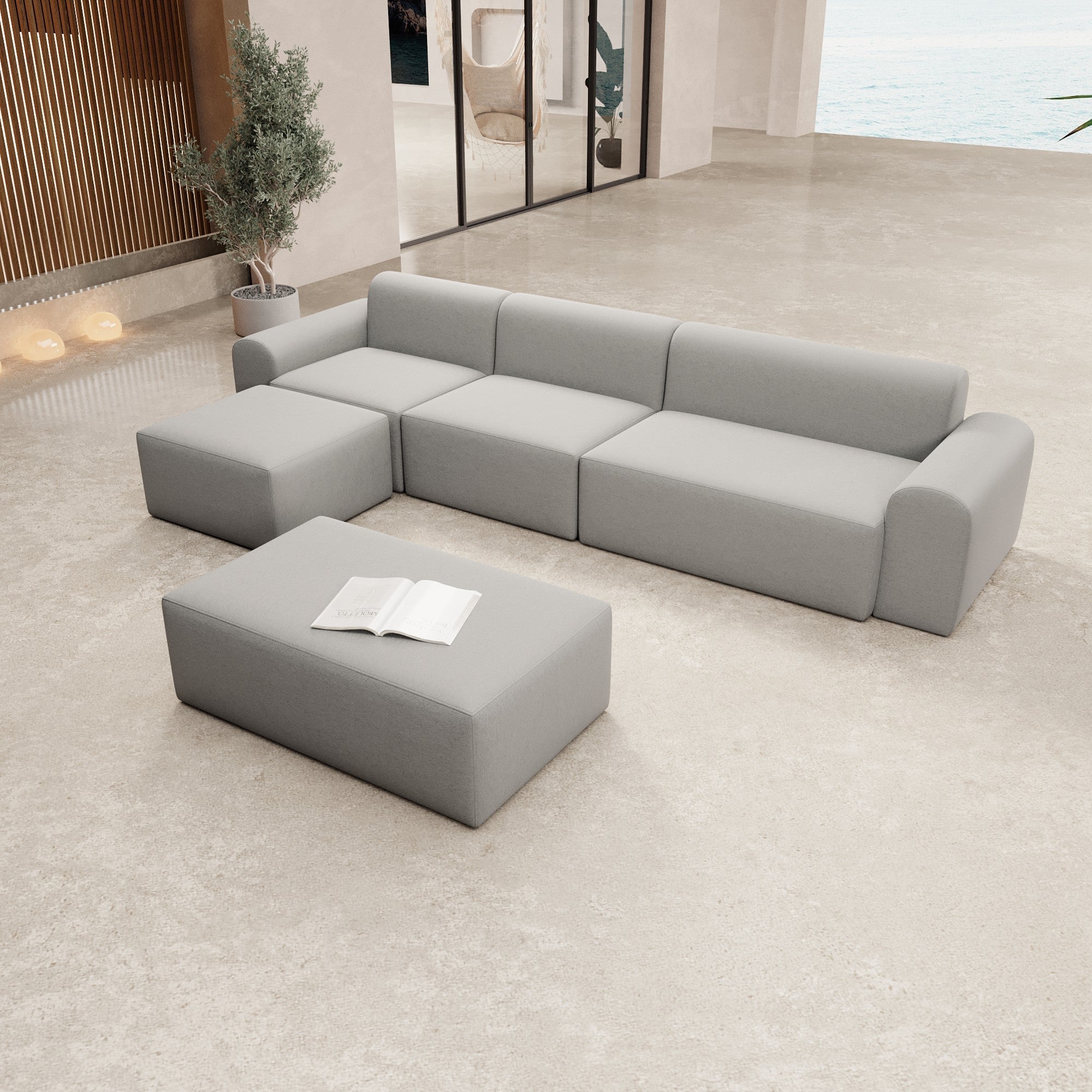 Modulares Gartensofa Relax Ecklounge – Komfortable Outdoor-Oase mit Beistellhocker
