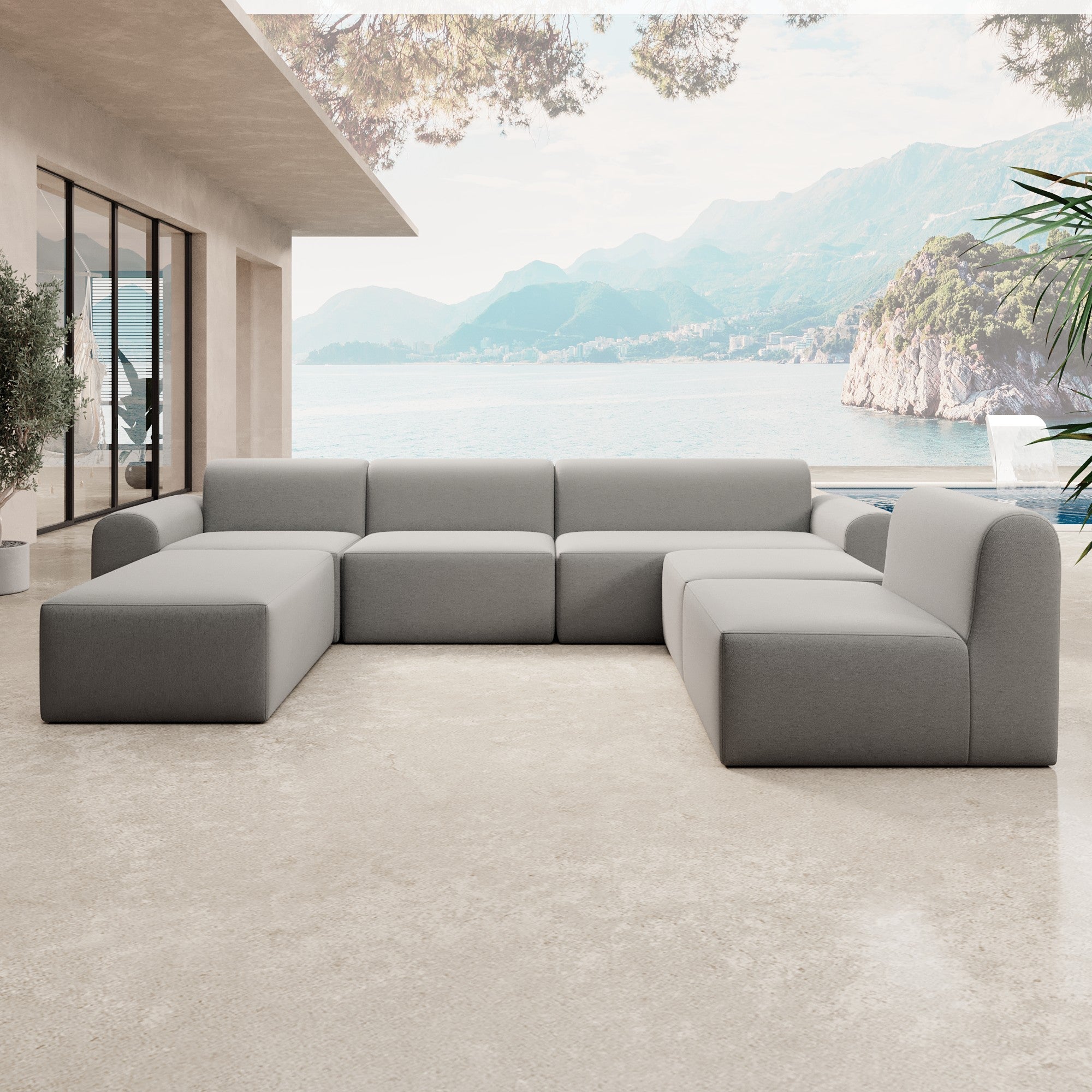 Luxuriöses Modulares Gartensofa Relax U-Form – Wetterfestes Outdoor Lounge Set