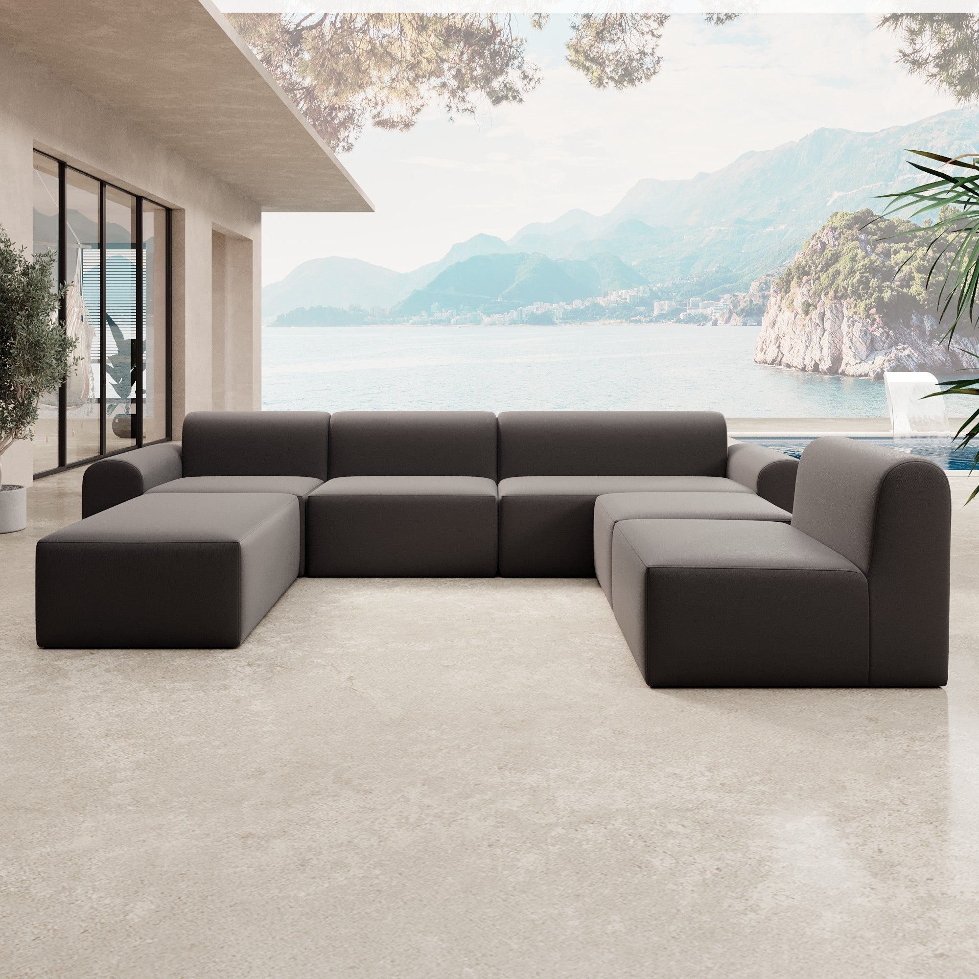 Luxuriöses Modulares Gartensofa Relax U-Form – Wetterfestes Outdoor Lounge Set