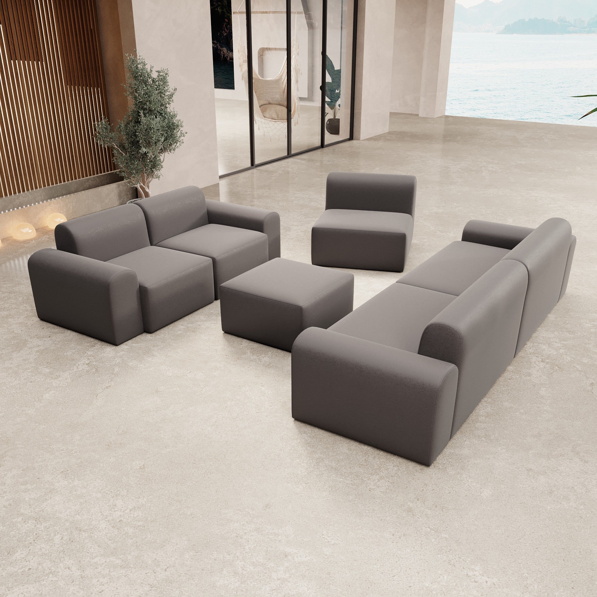 Luxuriöses Modulares Gartensofa Lounge Set – Entspannung Pur für Draußen