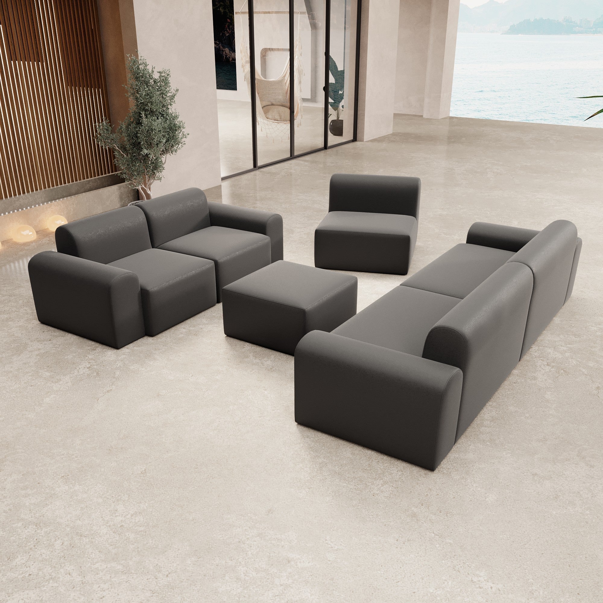 Luxuriöses Modulares Gartensofa Lounge Set – Entspannung Pur für Draußen