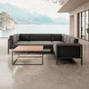 Luxuriöse Garten-Ecklounge mit Tisch: Wetterfestes Aluminium, Sunbrella-Stoff, Aevora Kollektion