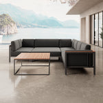 Lade das Bild in den Galerie-Viewer, Luxuriöse Garten-Ecklounge mit Tisch: Wetterfestes Aluminium, Sunbrella-Stoff, Aevora Kollektion

