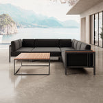 Lade das Bild in den Galerie-Viewer, Luxuriöse Garten-Ecklounge mit Tisch: Wetterfestes Aluminium, Sunbrella-Stoff, Aevora Kollektion
