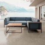 Lade das Bild in den Galerie-Viewer, Luxuriöse Garten-Ecklounge mit Tisch: Wetterfestes Aluminium, Sunbrella-Stoff, Aevora Kollektion
