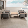 Luxuriöses Euphoria Outdoor Lounge Set: 4 Aluminium Sessel & Couchtisch