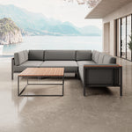 Lade das Bild in den Galerie-Viewer, Luxuriöse Garten-Ecklounge mit Tisch: Wetterfestes Aluminium, Sunbrella-Stoff, Aevora Kollektion
