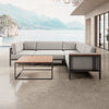 Luxuriöse Garten-Ecklounge mit Tisch: Wetterfestes Aluminium, Sunbrella-Stoff, Aevora Kollektion