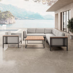 Lade das Bild in den Galerie-Viewer, Luxuriöse Euphoria Ecklounge: Elegantes Aluminium Gartenmöbel-Set mit Sunbrella Polstern, wetterfest, modern.
