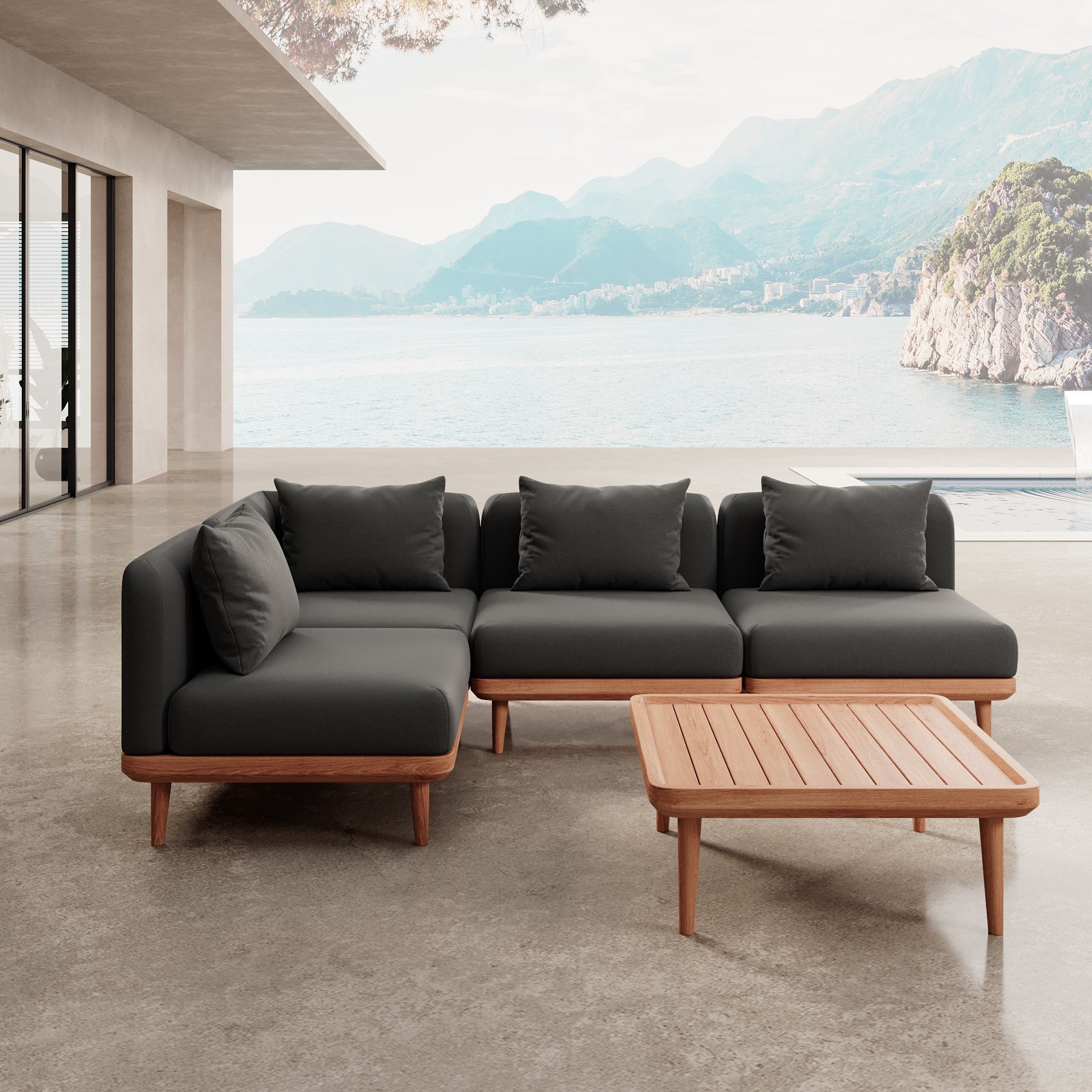 Nouri Aevora Luxus Garten Ecksofa Modulgruppe: Wetterfestes Design für Exklusiven Outdoor-Komfort