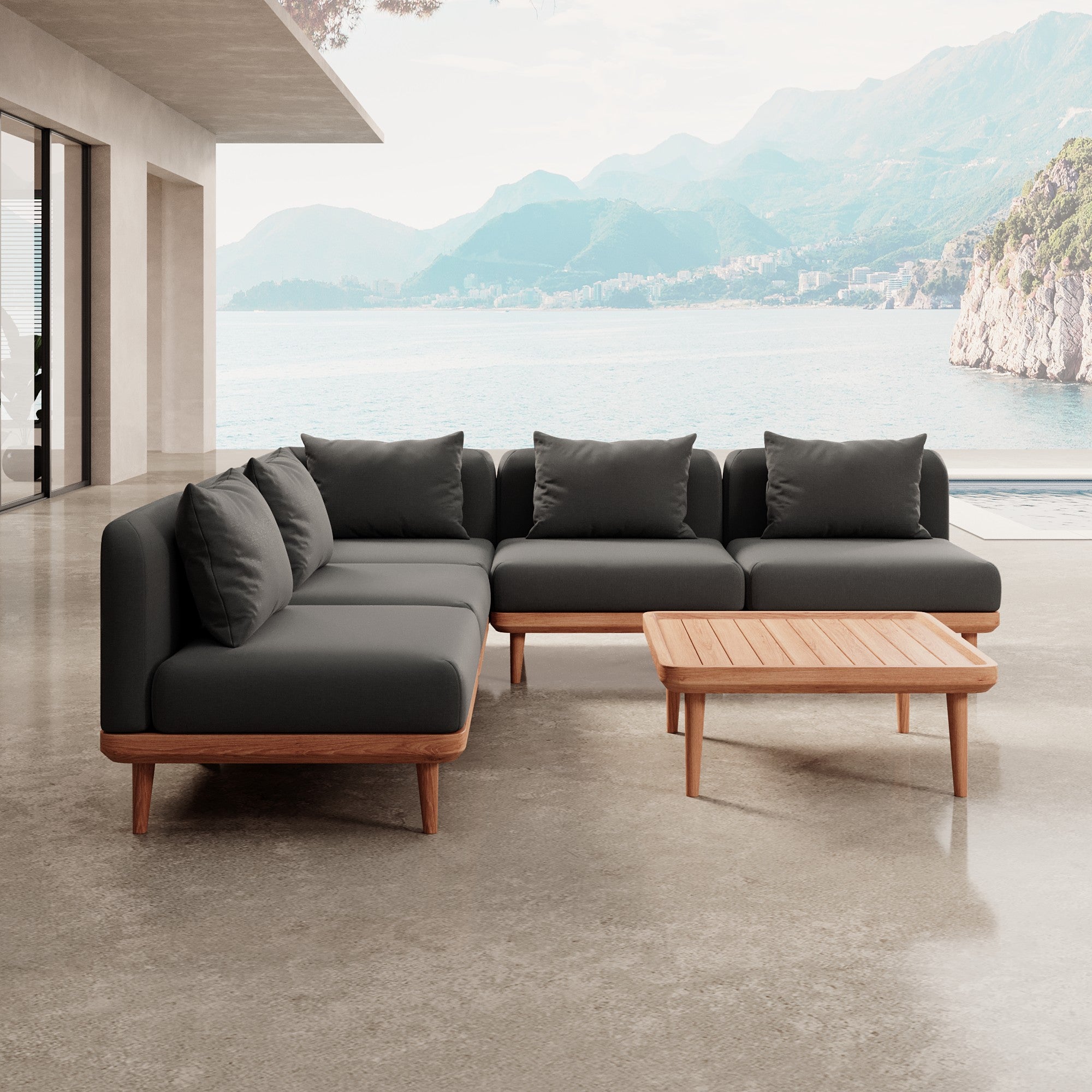 Luxuriöses Nouri Aevora Gartenmodulsofa – Wetterfestes Sunbrella Outdoor Lounge Set
