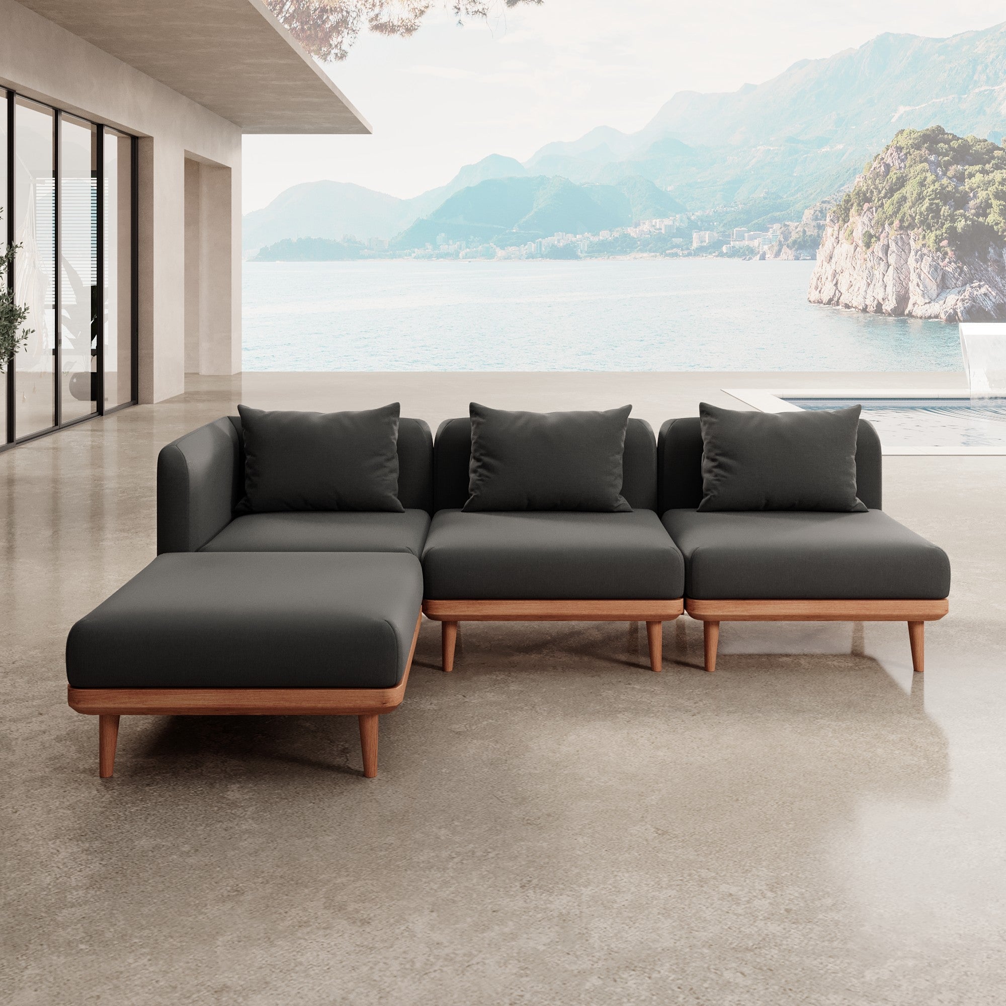 Nouri Aevora Ecklounge Modulgruppe: Wetterfestes Sunbrella Gartensofa für Außenbereich