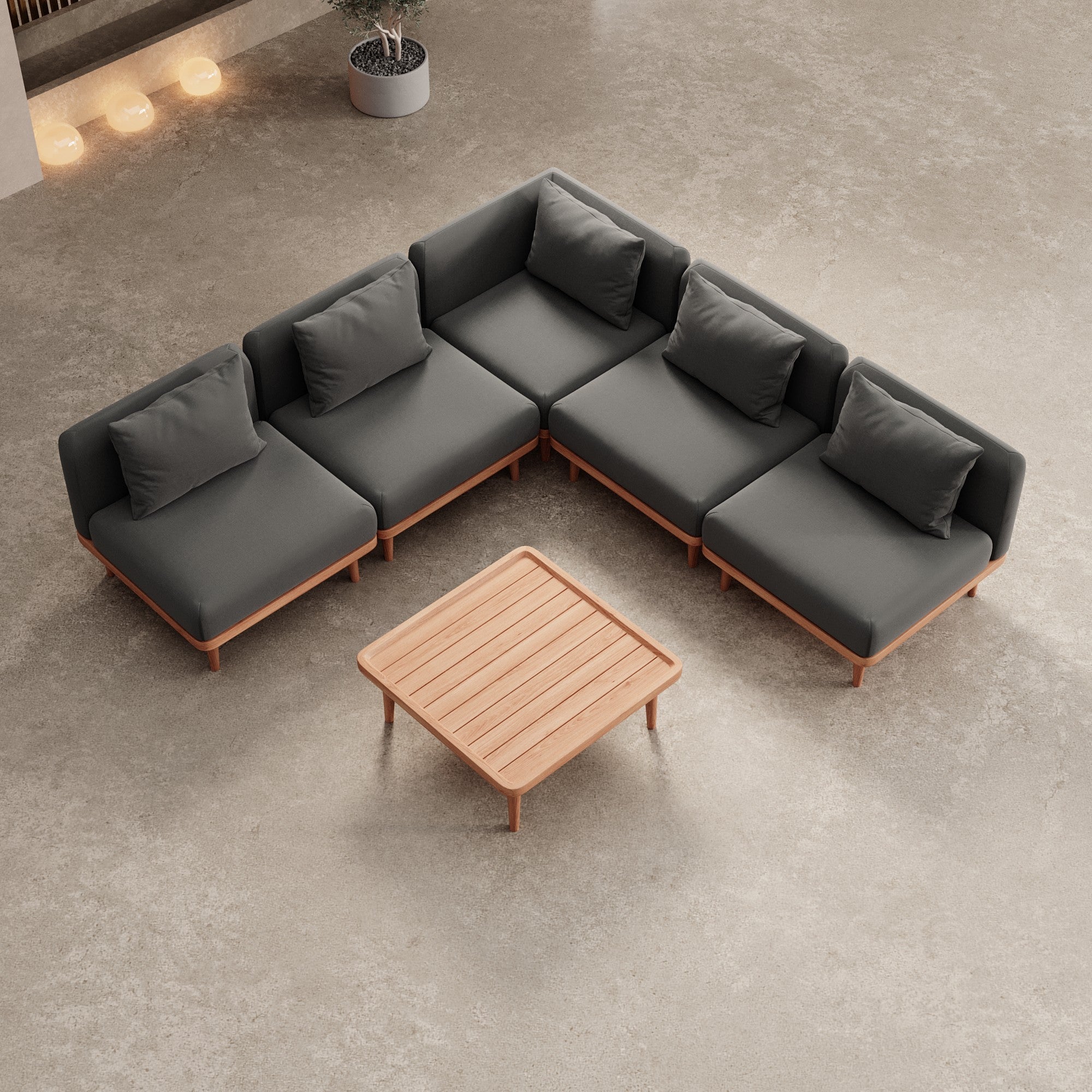 Nouri Eckmodulgruppe III Aevora™ wetterfestes Garten-Sofa modular luxuriös