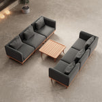 Lade das Bild in den Galerie-Viewer, Nouri Aevora Luxus Outdoor Lounge Relaxgruppe – Modernes, Wetterfestes Gartensofa mit Sunbrella
