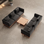 Lade das Bild in den Galerie-Viewer, Nouri Aevora Luxus Outdoor Lounge Relaxgruppe – Modernes, Wetterfestes Gartensofa mit Sunbrella
