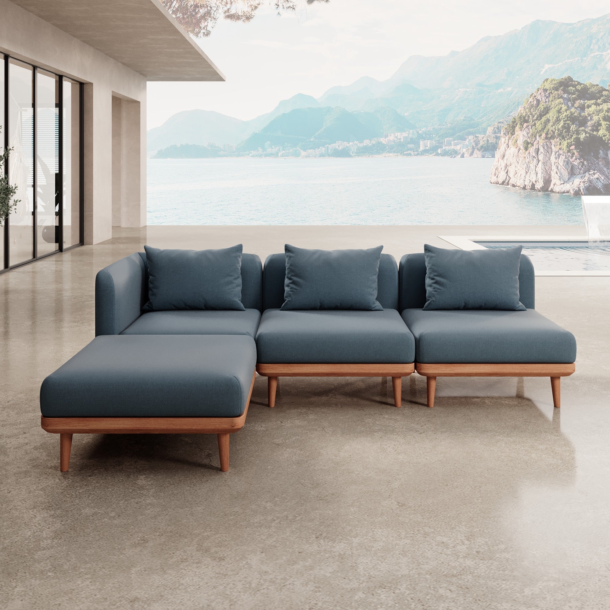 Nouri Aevora Ecklounge Modulgruppe: Wetterfestes Sunbrella Gartensofa für Außenbereich