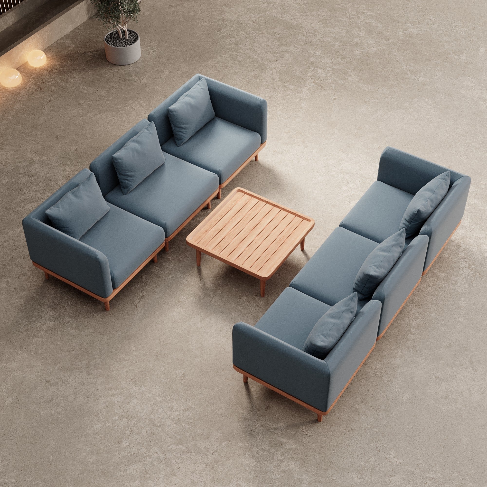 Nouri Aevora Luxus Outdoor Lounge Relaxgruppe – Modernes, Wetterfestes Gartensofa mit Sunbrella