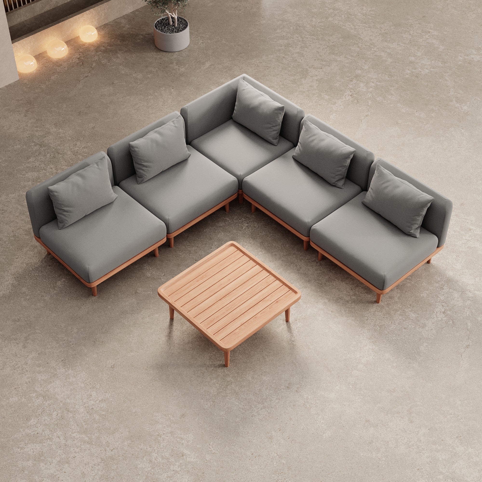 Luxuriöses Nouri Aevora Gartenmodulsofa – Wetterfestes Sunbrella Outdoor Lounge Set