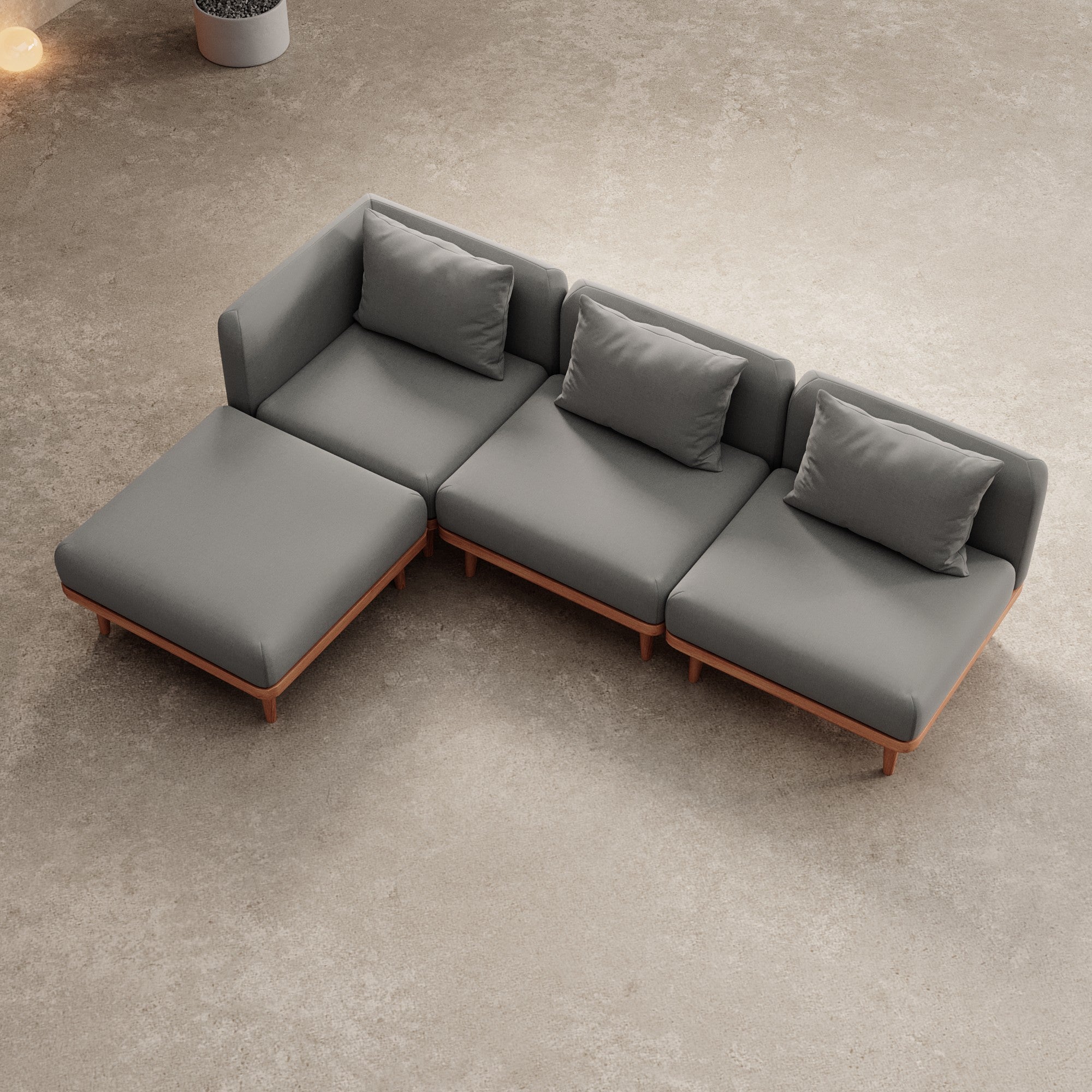 Nouri Modulares Outdoor Ecksofa V: Luxuriöses Garten Lounge Set mit Sunbrella Stoff