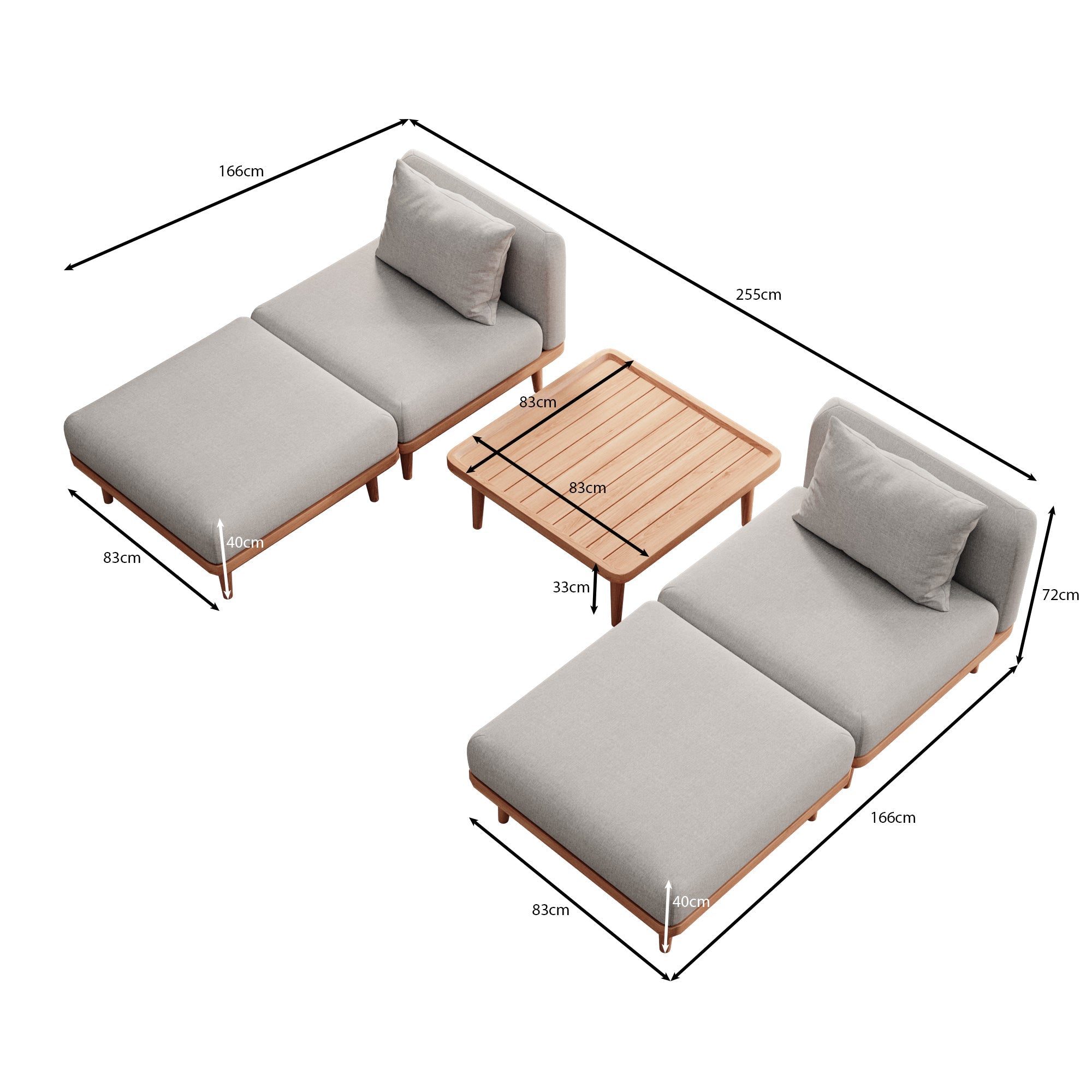 Nouri Aevora Garten Lounge Set – Komfortable Outdoor Relaxgruppe Sunbrella Exklusiv