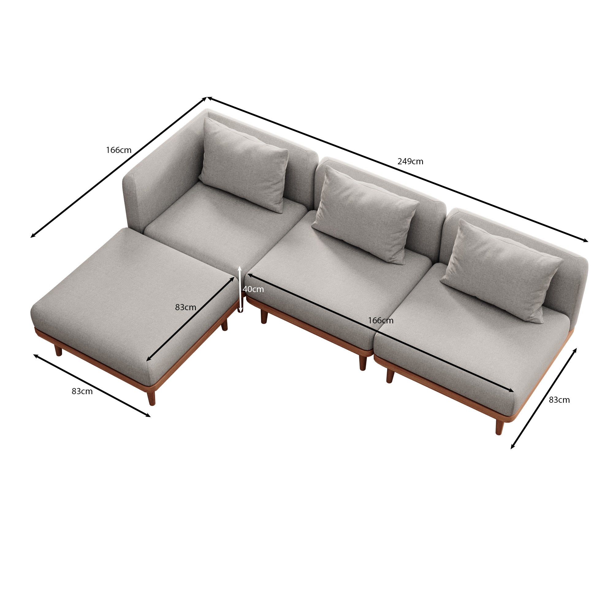 Nouri Aevora Ecklounge Modulgruppe: Wetterfestes Sunbrella Gartensofa für Außenbereich