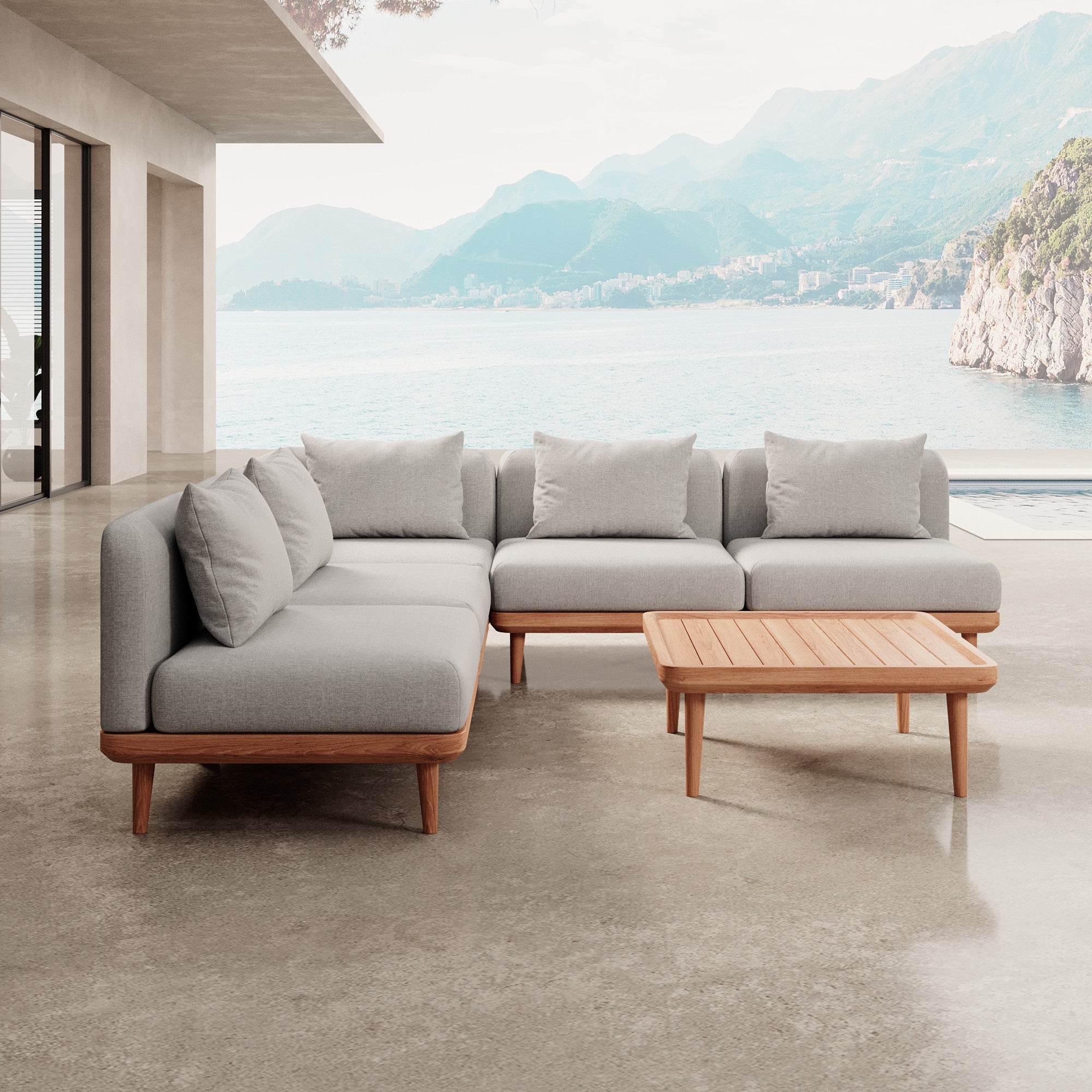 Luxuriöses Nouri Aevora Gartenmodulsofa – Wetterfestes Sunbrella Outdoor Lounge Set