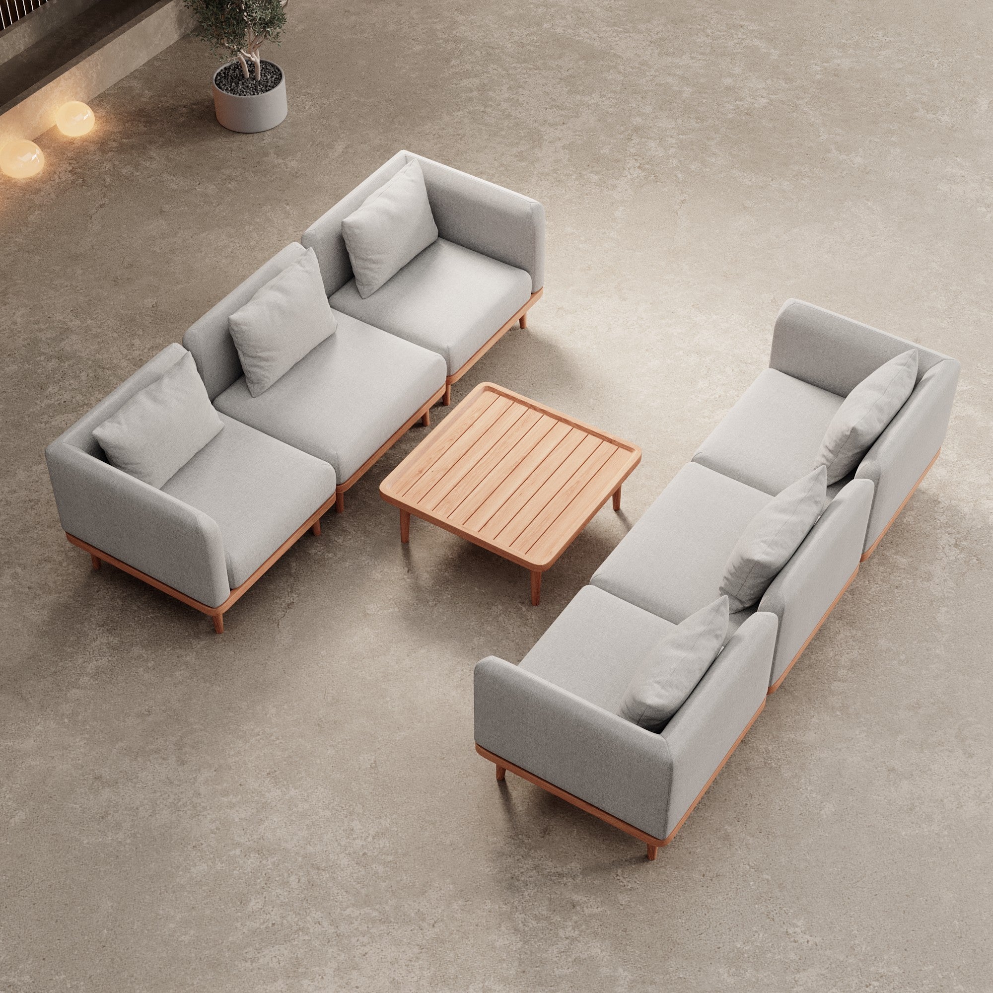 Nouri Aevora Luxus Outdoor Lounge Relaxgruppe – Modernes, Wetterfestes Gartensofa mit Sunbrella