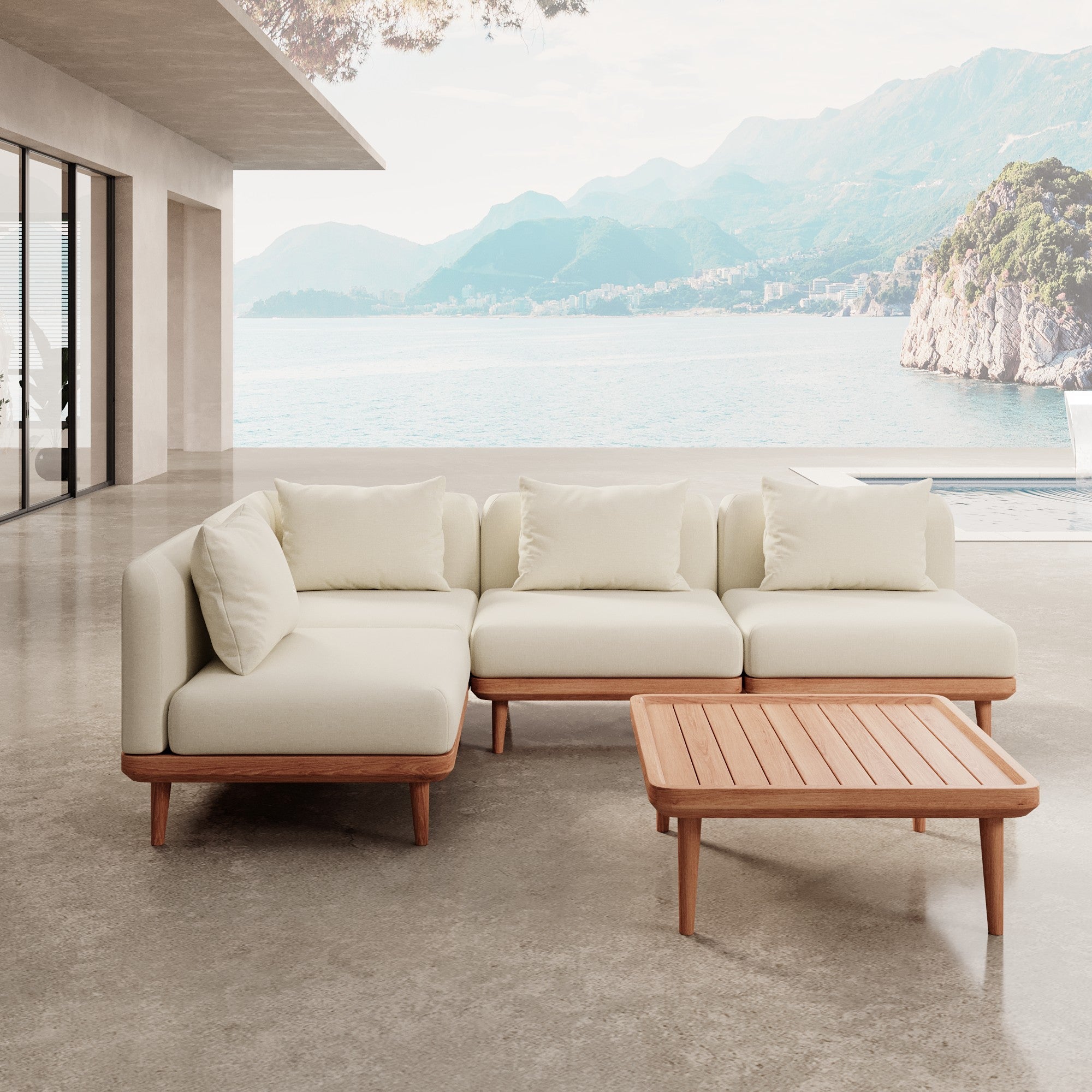 Luxuriöses Nouri Eckmodul Gartensofa – Wetterfestes Sunbrella Outdoor Lounge Set