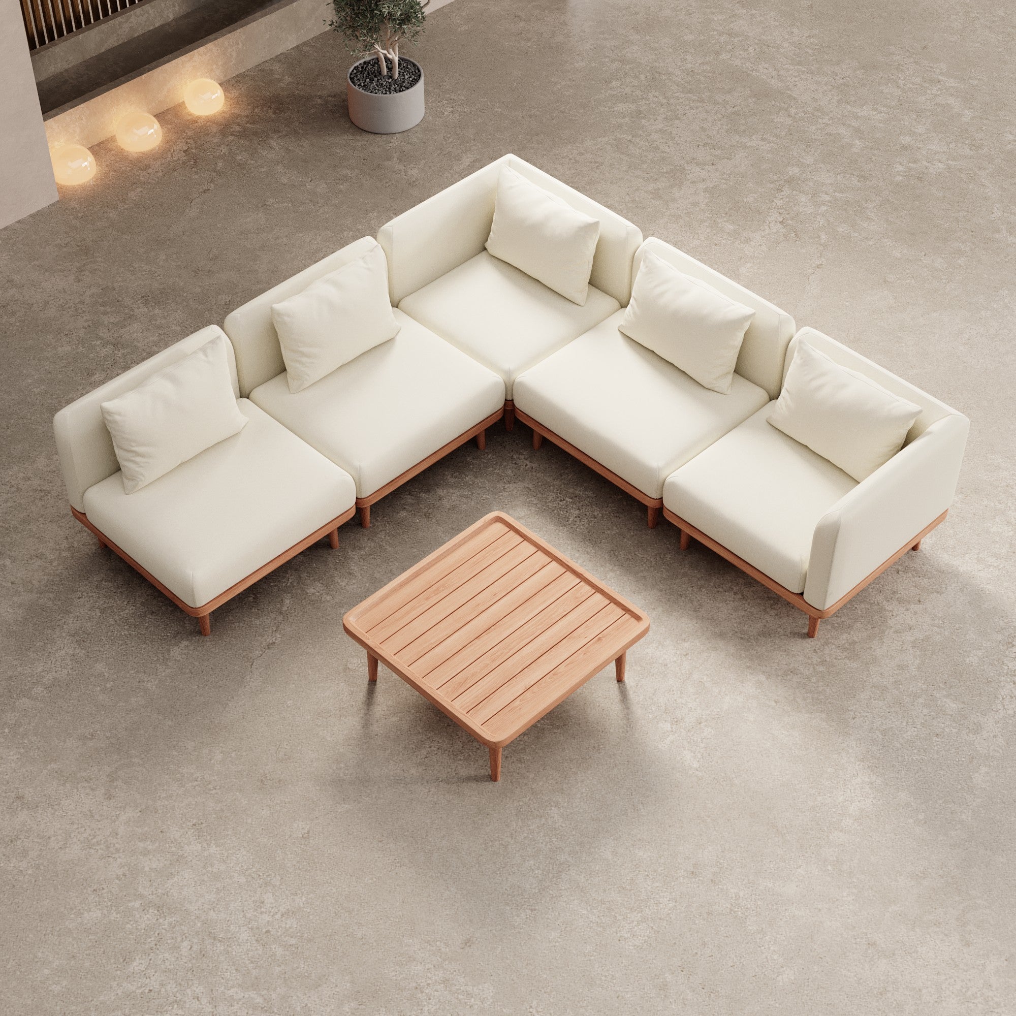Nouri Modulare Ecksofa-Lounge-Gruppe für Outdoor Sunbrella Stoff Luxuriöse Gartenmöbel