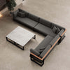 Luxuriöse Vayla Sunbrella Outdoor-Wohnlandschaft mit Doppeltisch und Ecksofa – Premium Aluminium Gartenlounge