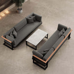 Lade das Bild in den Galerie-Viewer, Vayla Luxus Outdoor Lounge Set: 2 Dreisitzer, Tisch, Aluminium, Sunbrella® Polster
