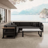 Vayla L-Form Outdoor Loungesofa mit Tisch – Elegantes Aluminium Gartenmöbel Set