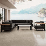 Lade das Bild in den Galerie-Viewer, Vayla Luxus Garten Loungegruppe: Ecksofa, Sessel, Tisch – Robustes Aluminium Outdoor-Set

