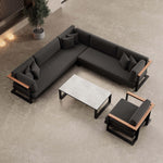 Lade das Bild in den Galerie-Viewer, Vayla Luxus Garten Loungegruppe: Ecksofa, Sessel, Tisch – Robustes Aluminium Outdoor-Set
