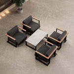 Lade das Bild in den Galerie-Viewer, Vayla Luxus Outdoor Lounge Set: 4 Aluminium Sessel &amp; Tisch, wetterfest
