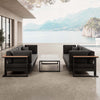 Vayla Modernes Outdoor Lounge Set: 2 Aluminium Zweisitzer, Tisch – Sunbrella Stoff Bezüge