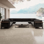 Lade das Bild in den Galerie-Viewer, Vayla Luxus U-förmige Outdoor-Wohnlandschaft mit elegantem Aluminiumtisch für Garten
