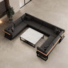 Vayla Luxus U-förmige Outdoor-Wohnlandschaft mit elegantem Aluminiumtisch für Garten