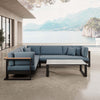 Vayla L-Form Outdoor Loungesofa mit Tisch – Elegantes Aluminium Gartenmöbel Set