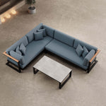 Lade das Bild in den Galerie-Viewer, Vayla L-Form Outdoor Loungesofa mit Tisch – Elegantes Aluminium Gartenmöbel Set
