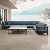 Luxuriöse Vayla Sunbrella Outdoor-Wohnlandschaft mit Doppeltisch und Ecksofa – Premium Aluminium Gartenlounge