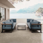 Lade das Bild in den Galerie-Viewer, Vayla Luxus Outdoor Lounge Set: 2 Dreisitzer, Tisch, Aluminium, Sunbrella® Polster
